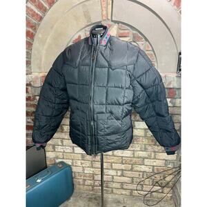 walls puffer coat ski coat black red 1970s
